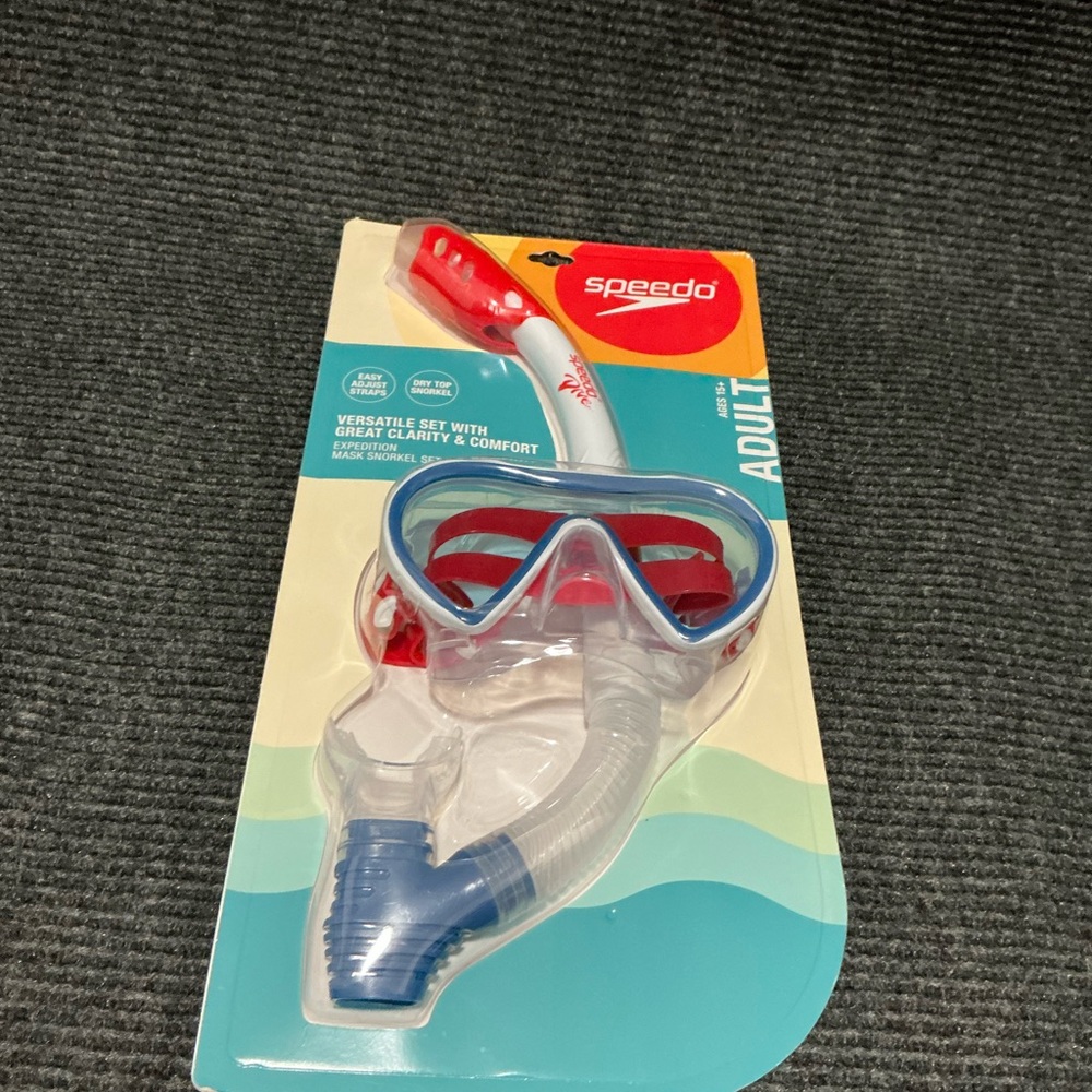 Speedo Expedition Snorkel Set Blue and White